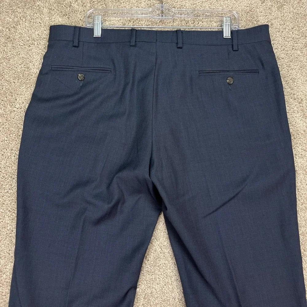 Chaps Pants Mens 38x29 Navy Blue Straight Leg Stretch Waistband Flat Front EUC - Picture 4 of 9